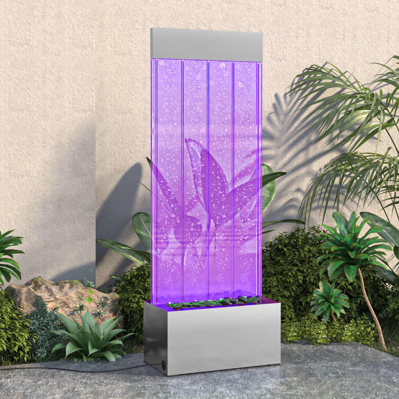 Load image into Gallery viewer, VidaXL Bubbelzuil met RGB LED's 110 cm roestvrij staal en acryl
