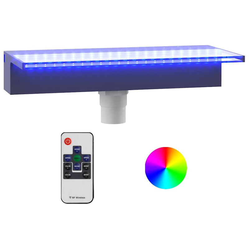 Load image into Gallery viewer, Vidaxl watervaloverlaat met rgb led's 45 cm acryl
