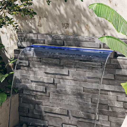 Vidaxl watervaloverlaat met rgb led's 108 cm roestvrij staal