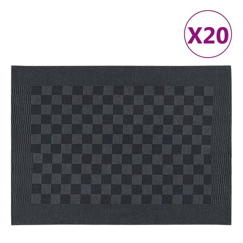 Load image into Gallery viewer, VidaXL Keukendoeken 20 st 50x70 cm katoen zwart en grijs

