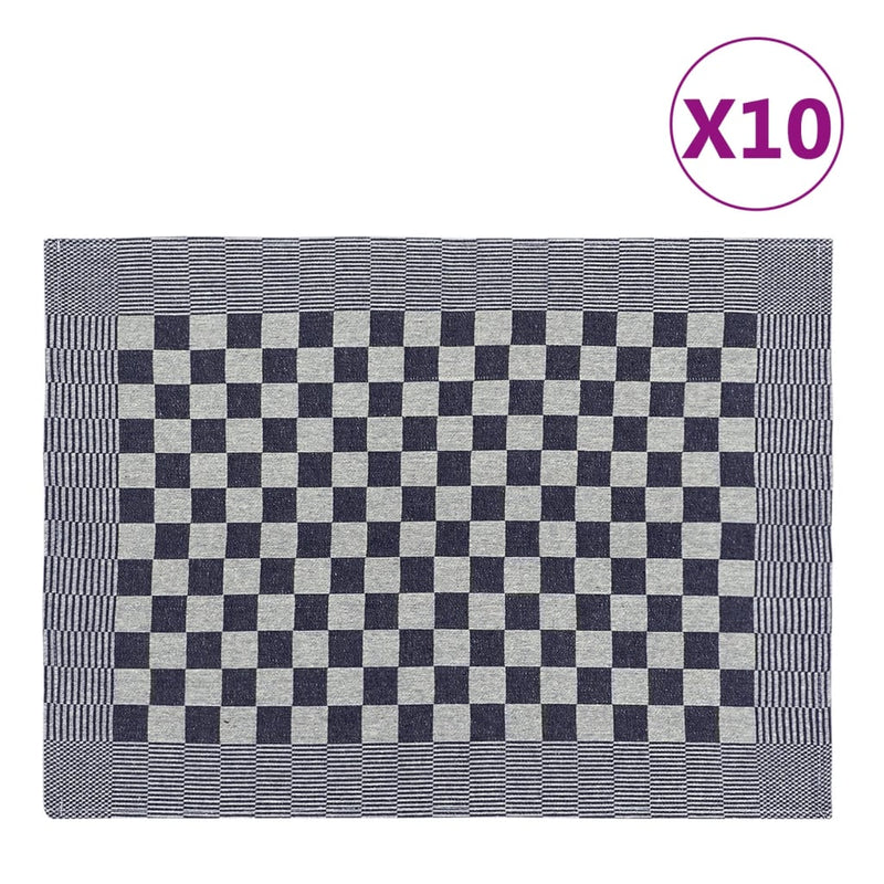Load image into Gallery viewer, Vidaxl keukendoeken 10 st 50x70 cm katoen blauw en wit
