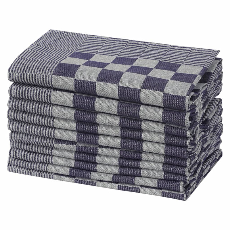 Load image into Gallery viewer, Vidaxl keukendoeken 10 st 50x70 cm katoen blauw en wit
