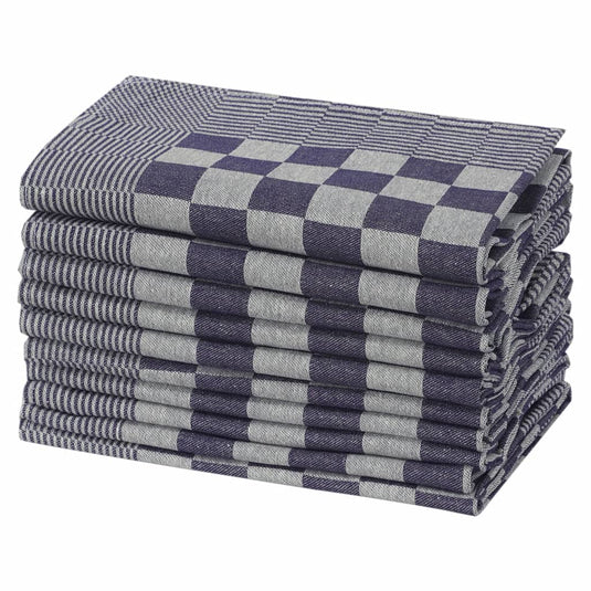 Vidaxl keukendoeken 10 st 50x70 cm katoen blauw en wit