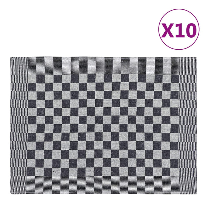Load image into Gallery viewer, Vidaxl keukendoeken 10 st 50x70 cm katoen zwart en wit
