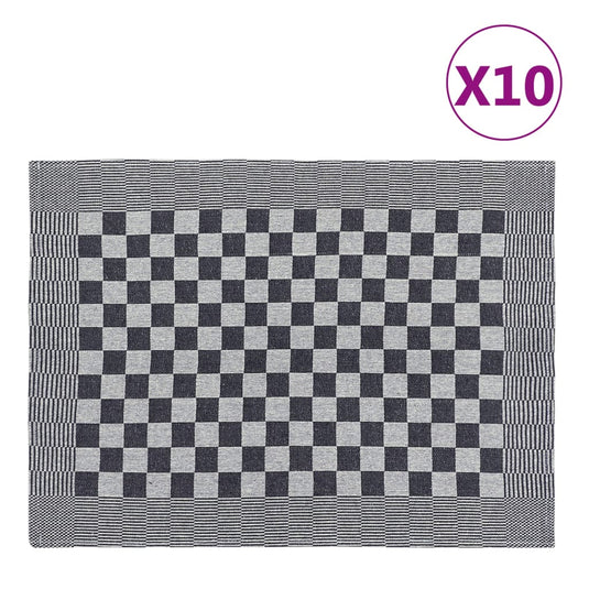 Vidaxl keukendoeken 10 st 50x70 cm katoen zwart en wit