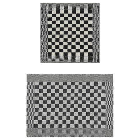 Vidaxl 50-delige keukendoekenset katoen zwart en wit