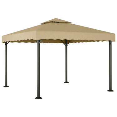 Vidaxl prieel 3x3 m aluminium en staal taupe