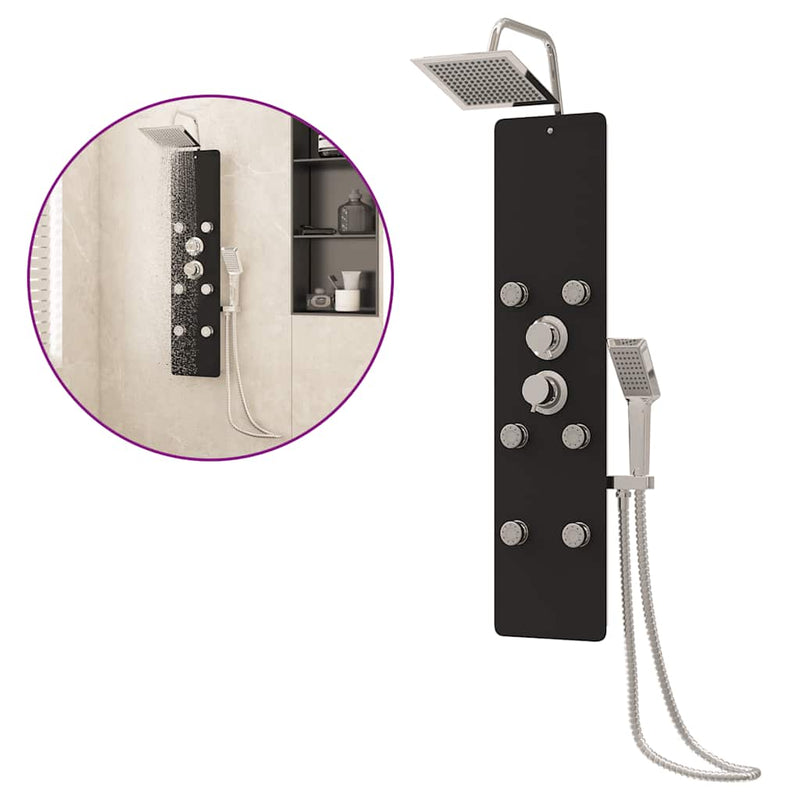 Load image into Gallery viewer, Vidaxl douchepaneel 25x47,5x130 cm glas zwart
