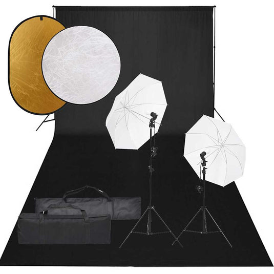 Vidaxl fotostudioset met verlichtingsset, achtergrond en reflector