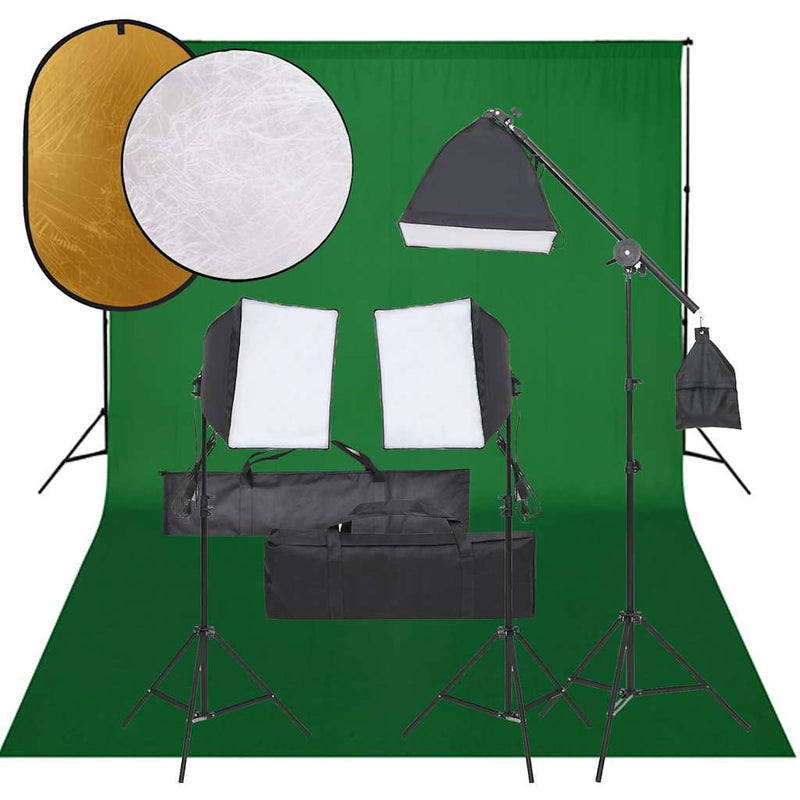 Load image into Gallery viewer, Vidaxl fotostudioset met verlichtingsset, achtergrond en reflector
