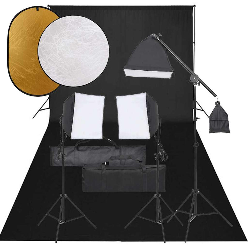 Load image into Gallery viewer, Vidaxl fotostudioset met verlichtingsset, achtergrond en reflector

