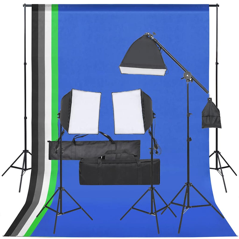 Load image into Gallery viewer, Vidaxl fotostudioset met verlichtingsset en achtergrond
