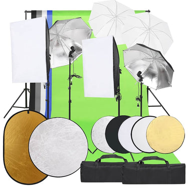 Vidaxl fotostudioset met verlichtingsset, achtergrond en reflector