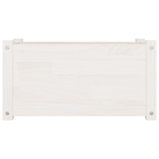 Vidaxl plantenbak 60x31x31 cm massief grenenhout wit