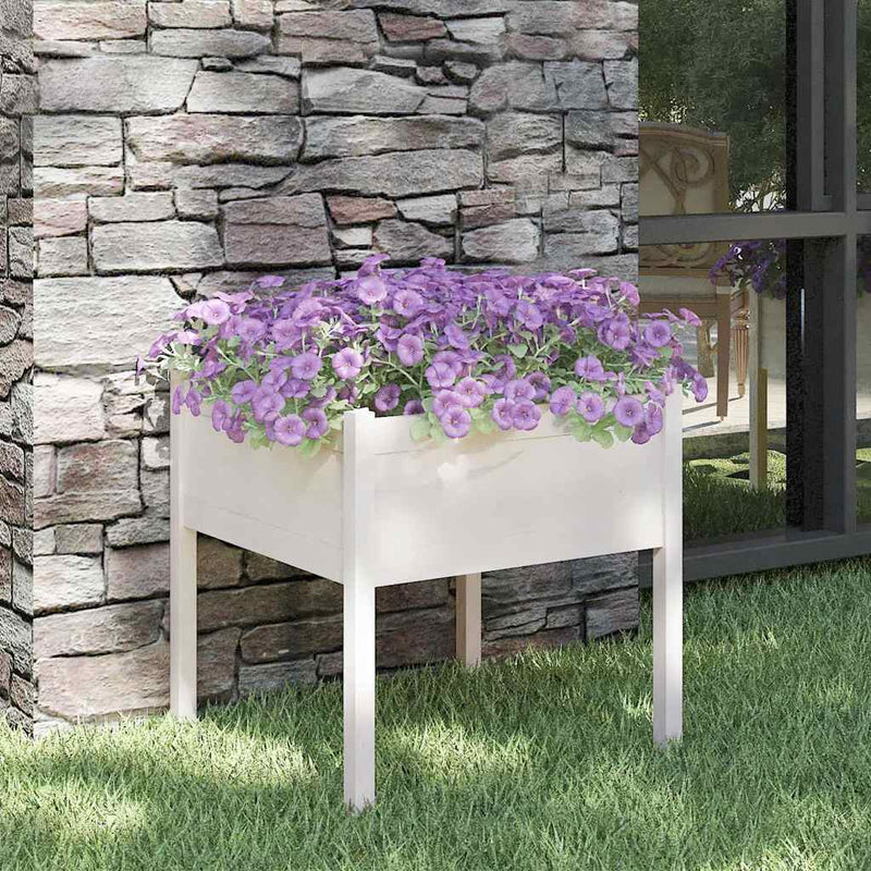 Load image into Gallery viewer, Vidaxl plantenbak 70x70x70 cm massief grenenhout wit
