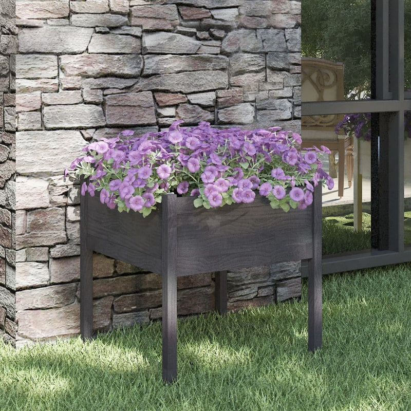 Load image into Gallery viewer, Vidaxl plantenbak 70x70x70 cm massief grenenhout grijs
