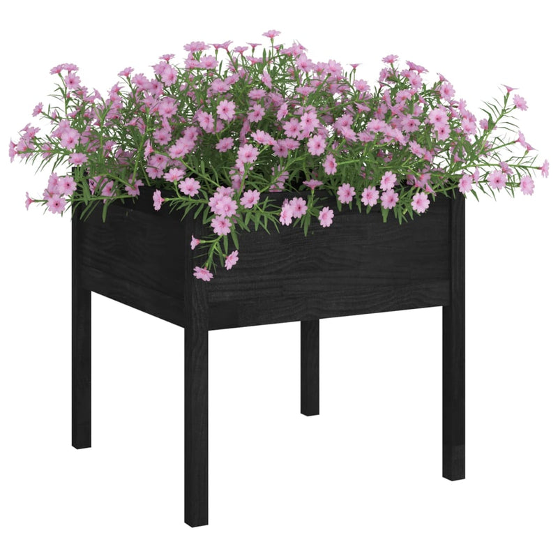 Load image into Gallery viewer, Vidaxl plantenbak 70x70x70 cm massief grenenhout zwart
