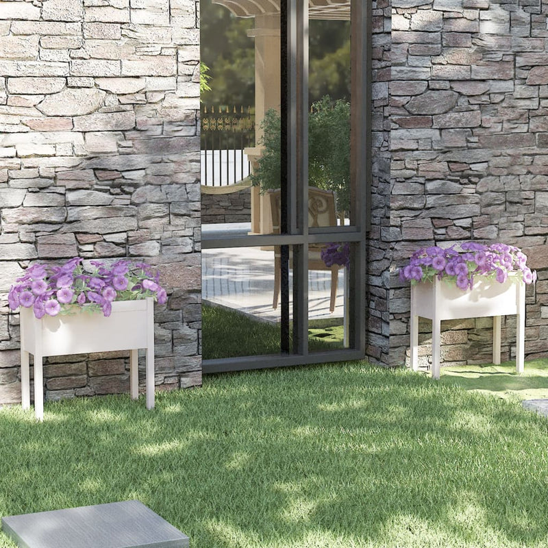 Load image into Gallery viewer, Vidaxl plantenbakken 2 st 70x31x70 cm massief grenenhout wit
