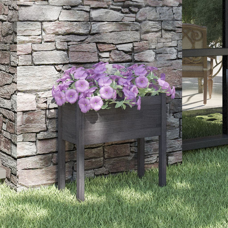 Load image into Gallery viewer, Vidaxl plantenbak 70x31x70 cm massief grenenhout grijs
