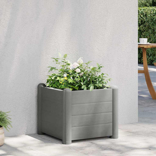 Vidaxl plantenbak verhoogd 43x43x35 cm pp steengrijs