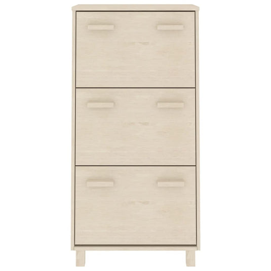 Vidaxl schoenenkast hamar 59,5x35x117 cm grenenhout honingbruin
