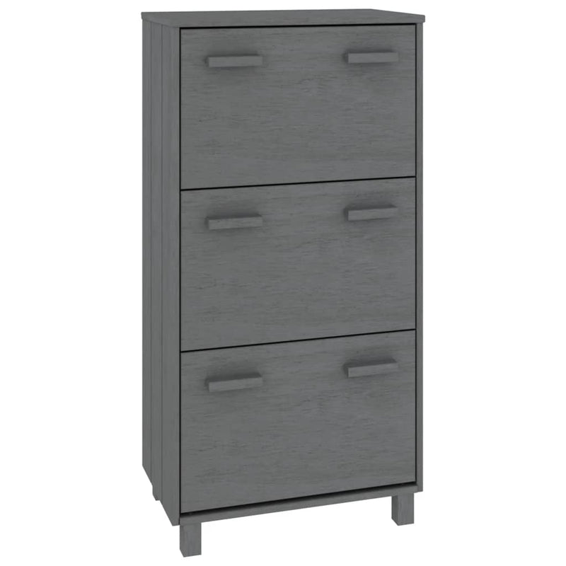 Load image into Gallery viewer, Vidaxl schoenenkast hamar 59,5x35x117 cm grenenhout donkergrijs
