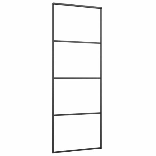 Vidaxl schuifdeur 76x205 cm mat esg-glas en aluminium zwart