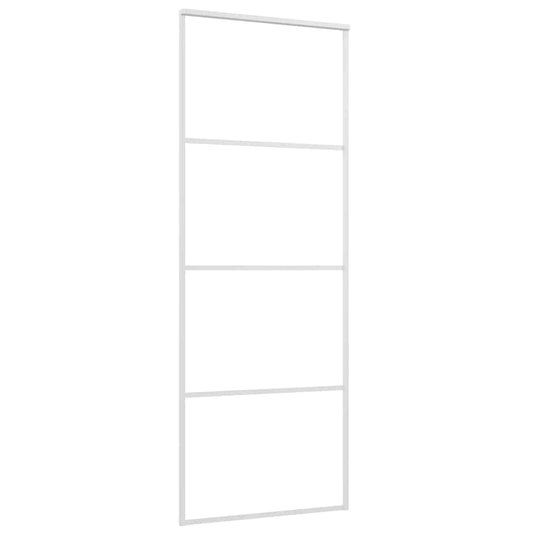 Vidaxl schuifdeur 76x205 cm mat esg-glas en aluminium wit