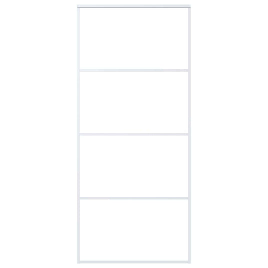 Vidaxl schuifdeur 90x205 cm esg-glas en aluminium wit