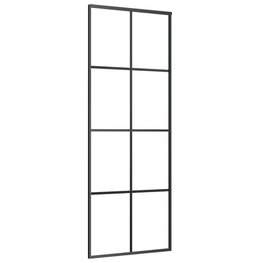 Vidaxl schuifdeur 76x205 cm esg-glas en aluminium zwart
