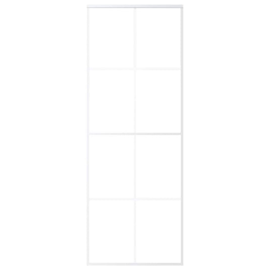 Vidaxl schuifdeur 76x205 cm esg-glas en aluminium wit