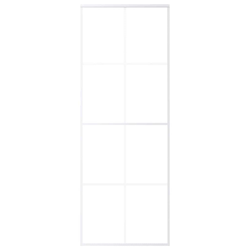 Load image into Gallery viewer, Vidaxl schuifdeur 76x205 cm mat esg-glas en aluminium wit
