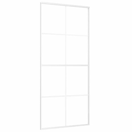 Vidaxl schuifdeur 90x205 cm esg-glas en aluminium wit