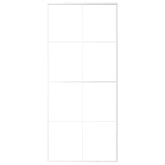 Vidaxl schuifdeur 90x205 cm esg-glas en aluminium wit