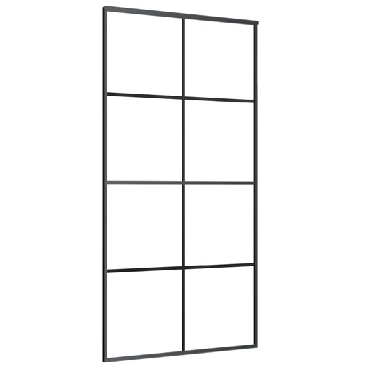 VidaXL Schuifdeur 102,5x205 cm mat ESG-glas en aluminium zwart