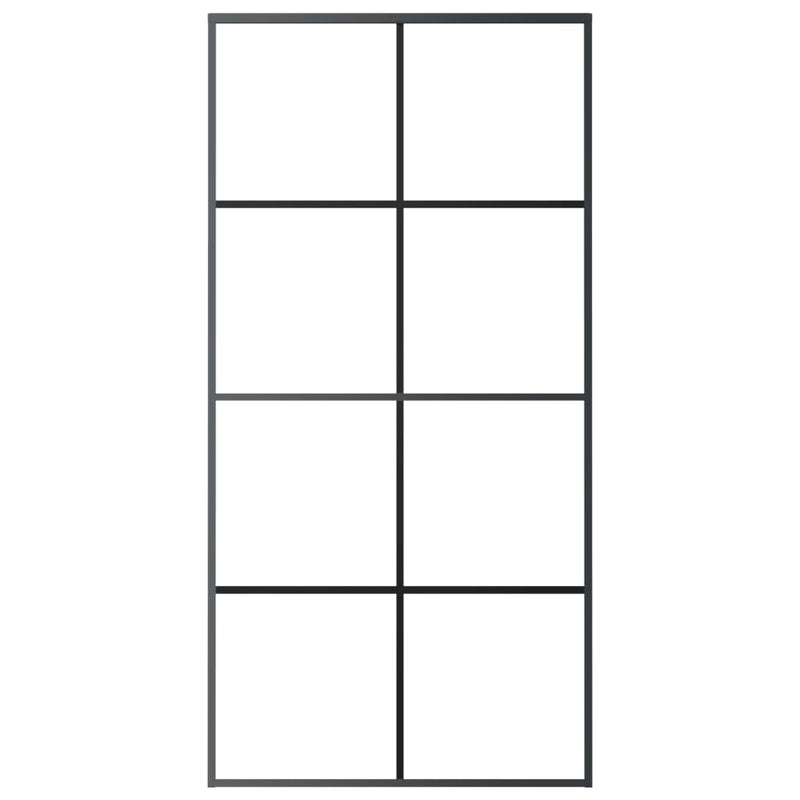 Load image into Gallery viewer, VidaXL Schuifdeur 102,5x205 cm mat ESG-glas en aluminium zwart
