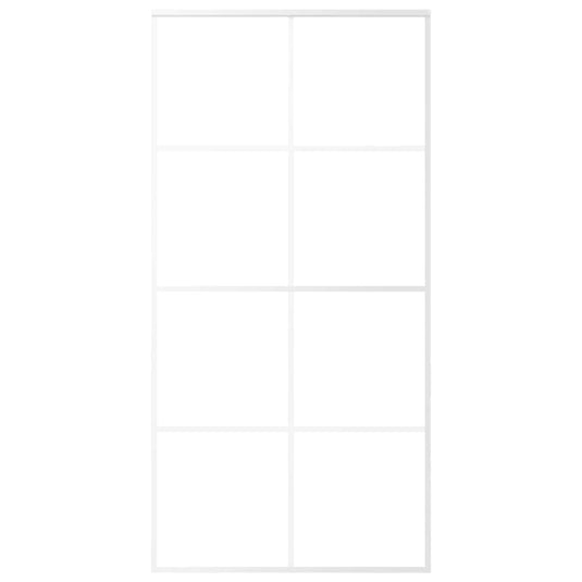 VidaXL Schuifdeur 102,5x205 cm mat ESG-glas en aluminium wit