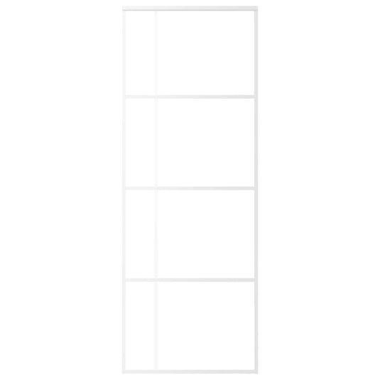 Vidaxl schuifdeur 76x205 cm esg-glas en aluminium wit