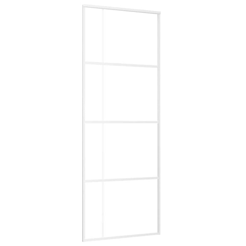 Load image into Gallery viewer, Vidaxl schuifdeur 76x205 cm mat esg-glas en aluminium wit
