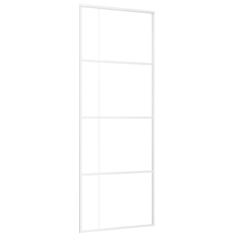 Load image into Gallery viewer, Vidaxl schuifdeur 76x205 cm mat esg-glas en aluminium wit
