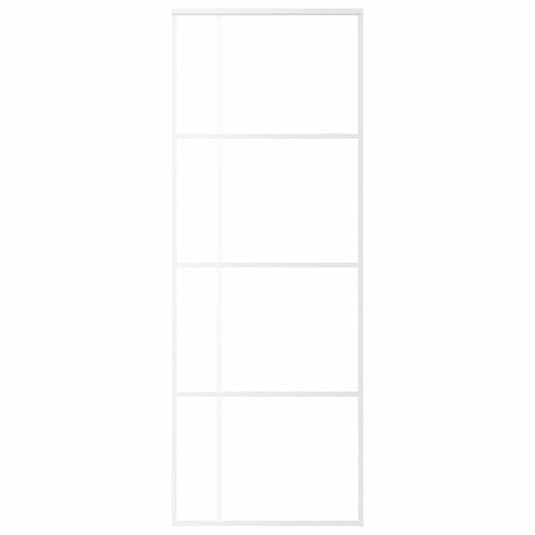 Vidaxl schuifdeur 76x205 cm mat esg-glas en aluminium wit