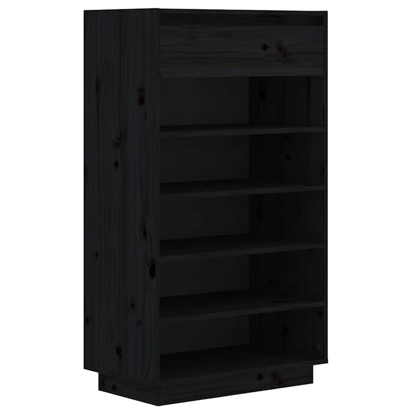 Load image into Gallery viewer, Vidaxl schoenenkast 60x34x105 cm massief grenenhout zwart
