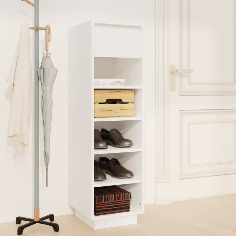 Load image into Gallery viewer, Vidaxl schoenenkast 30x34x105 cm massief grenenhout wit
