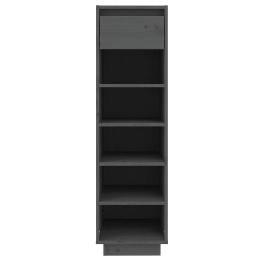 Vidaxl schoenenkast 30x34x105 cm massief grenenhout grijs