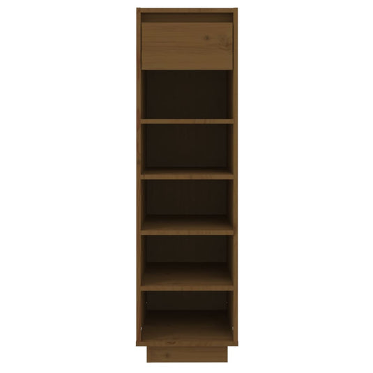 Vidaxl schoenenkast 30x34x105 cm massief grenenhout honingbruin