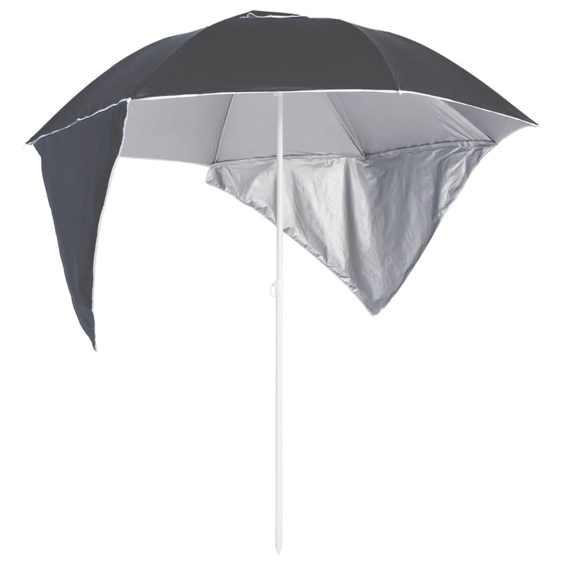 Afbeelding laden in galerijviewer, Vidaxl strandparasol met zijwanden 215 cm antracietkleurig
