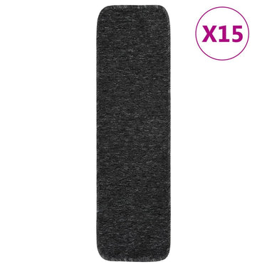 Vidaxl trapmatten 15 st anti-slip rechthoekig 75x20 cm antracietkleur