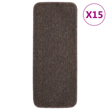 Vidaxl trapmatten 15 st anti-slip rechthoekig 60x25 cm bruin