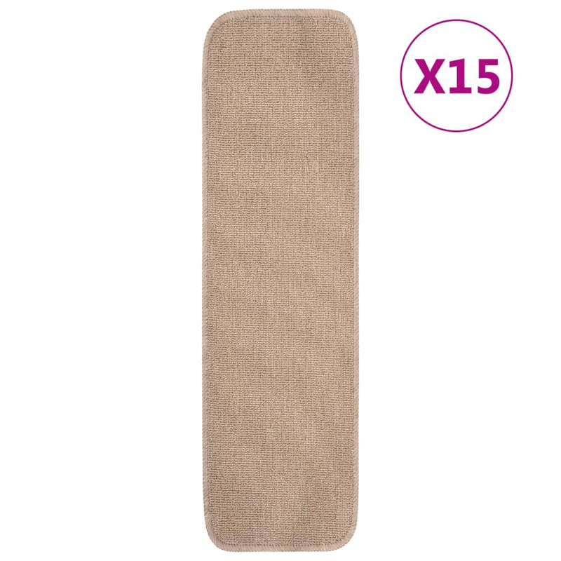 Load image into Gallery viewer, Vidaxl trapmatten 15 st anti-slip rechthoekig 75x20 cm beige
