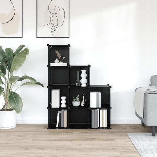 Vidaxl opbergmeubel met 9 vakken polypropeen zwart